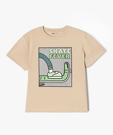 tee-shirt a manches courtes oversize avec motif skate garcon beige tee-shirtsF023801_4