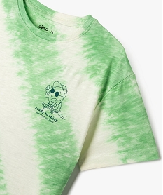 tee-shirt manches courtes tie-and-dye coupe oversize garcon vert tee-shirtsF023901_2