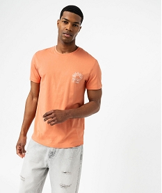 tee-shirt manches courtes a motif homme orange tee-shirtsF026501_1
