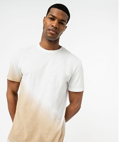 tee-shirt manches courtes en coton flamme tie-and-dye homme blanc tee-shirtsF026601_2