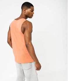 debardeur coupe droite en coton avec broderie homme orange tee-shirtsF026701_3