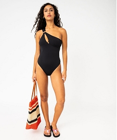 maillot de bain 1 piece a bretelles asymetriques et mousses amovibles femme noir maillots de bain 1 pieceF027501_1