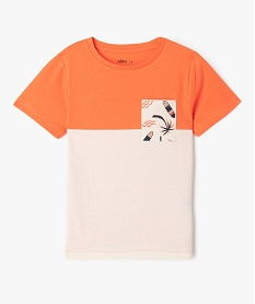 GEMO Tee-shirt manches courtes bicolore garçon Orange