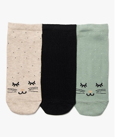 chaussettes ultra courtes a motif femme (lot de 3) gris standard chaussettesF033301_1