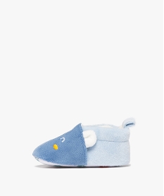 chaussons de naissance bebe garcon rhinoceros en velours bleu standardF046101_3