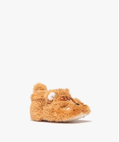 chaussons de naissance bebe garcon en peluche marron standardF046401_2