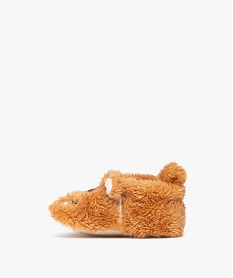 chaussons de naissance bebe garcon en peluche marron standardF046401_3