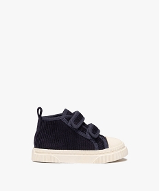 baskets bebe garcon mid-cut a scratch et velours cotele bleu baskets et tennisF046901_1