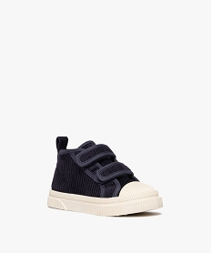 baskets bebe garcon mid-cut a scratch et velours cotele bleu baskets et tennisF046901_2