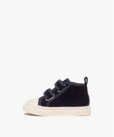 baskets bebe garcon mid-cut a scratch et velours cotele bleu baskets et tennisF046901_3