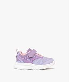 baskets basses en mesh a lacets elastiques et scratch bebe fille violet standard baskets et tennisF047101_1