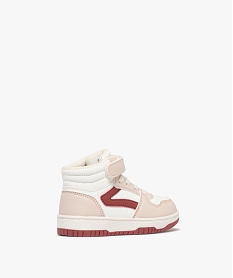 baskets bebe fille mid-cut avec bride a scratch et a bout perfore blanc standard baskets et tennisF048501_4