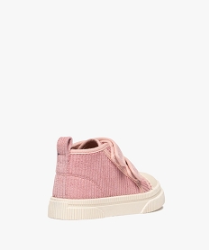 baskets fille mid-cut a scratch en velours cotele rose standard basketsF049601_4