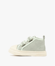 baskets fille mid-cut a scratch en velours cotele vert standard basketsF049701_3