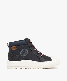 baskets garcon mid-cut a zip et lacets tricolores bleuF058201_1