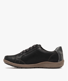 derbies femme confort dessus uni a zip et a lacets - softrelax noir standard derbiesF068401_3