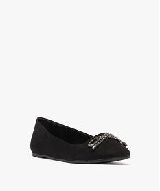 ballerines en suedine a bout carre femme noir standard ballerinesF071301_2