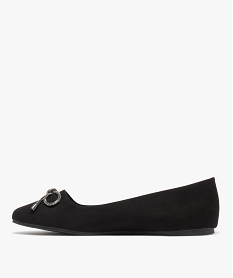 ballerines en suedine a bout carre femme noir standard ballerinesF071301_3