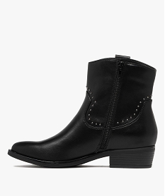 boots femme style santiags avec clous fantaisie et a zip noir standard bottines et bootsF077801_3