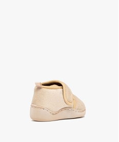 chaussons bebe garcon a scratch petit ourson beige standardF084301_4