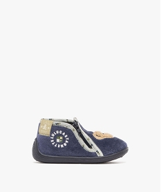 chaussons bebe garcon bottillons a zip imprimes nounours - lulucastagnette bleu standardF084801_1