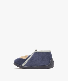 chaussons bebe garcon bottillons a zip imprimes nounours - lulucastagnette bleu standardF084801_3