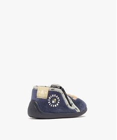 chaussons bebe garcon bottillons a zip imprimes nounours - lulucastagnette bleu standardF084801_4