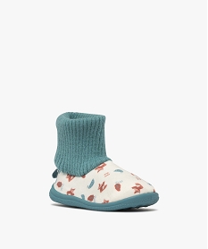 chaussons bebe garcon a col chaussette petit renard bleu standardF085001_2