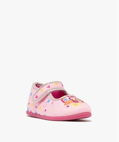 chaussons fille ballerines avec scratch a lisere brillant - pat patrouille rose standardF085301_2