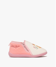 GEMO Chaussons fille boots à zip jolie fleur rose standard