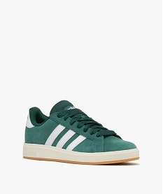 baskets homme en cuir suede style retro et a bandes laterales grand court 2000 - adidas vert standardF095601_2