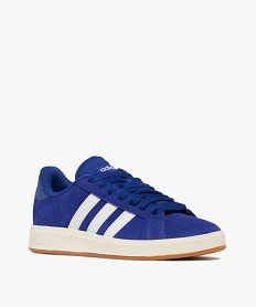 baskets homme en cuir suede style retro et a bandes laterales grand court 2000 - adidas bleu vifF095701_2