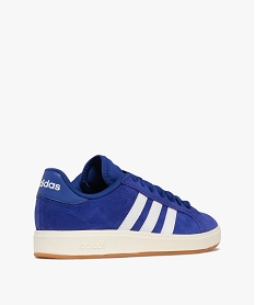 baskets homme en cuir suede style retro et a bandes laterales grand court 2000 - adidas bleu vifF095701_4