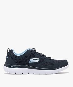 GEMO Baskets homme légères running en mesh Burns 2.0 - Skechers Bleu