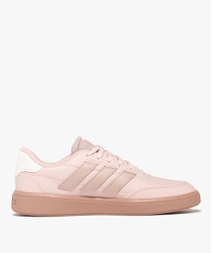 GEMO Baskets femme à bandes latérales et languette scintillantes Courtblock - Adidas rose vif