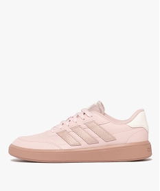 baskets femme a bandes laterales et languette scintillantes courtblock - adidas rose vifF098301_2