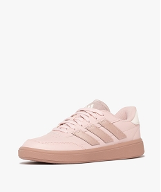 baskets femme a bandes laterales et languette scintillantes courtblock - adidas rose vifF098301_3