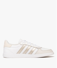 GEMO Baskets femme à bout amande et à lacets avec bandes contrastantes Breaknet Sleek- Adidas blanc chine