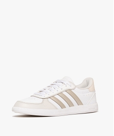 baskets femme a bout amande et a lacets avec bandes contrastantes breaknet sleek- adidas blanc chineF098401_3