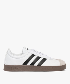 baskets femme avec bout suede et a bandes laterales vl court base - adidas blanc chineF098501_1