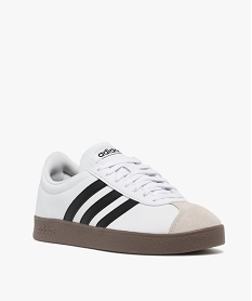 baskets femme avec bout suede et a bandes laterales vl court base - adidas blanc chineF098501_2