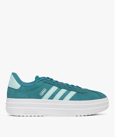 GEMO Baskets femme en cuir lisse avec semelle plateforme VL Court bold - Adidas bleu vif