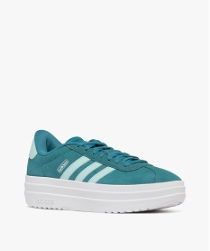 baskets femme en cuir lisse avec semelle plateforme vl court bold - adidas bleu vif baskets compenseesF098901_2