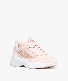 baskets femme bi-matieres a lacets style running felice - fila rose vif baskets et tennisF099901_2