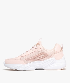 baskets femme bi-matieres a lacets style running felice - fila rose vif baskets et tennisF099901_3