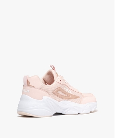 baskets femme bi-matieres a lacets style running felice - fila rose vif baskets et tennisF099901_4