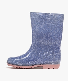 bottes de pluie fille a paillettes avec semelle crantee - lilo stitch bleu standard bottes de pluiesF100801_3