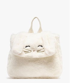 GEMO Sac à dos en maille peluche motif lapin fille Beige