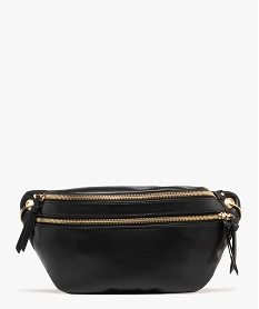 sac banane multipoche en cuir imitation et details dores femme noir standard sacs a dos et sacs de voyageF104801_1