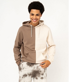 sweat a capuche en molleton homme beigeF108101_2